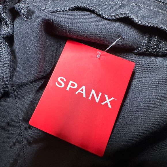 Spanx NWT The Perfect Pant Black Ponte Slim Straight Size L 20254R Elastic Waist - Picture 7 of 13